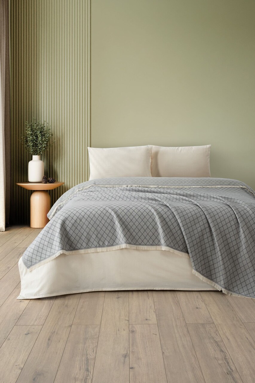 Cuvertura matlasata dubla, L'essentiel Maison, Lapis, Gri - imagine 4